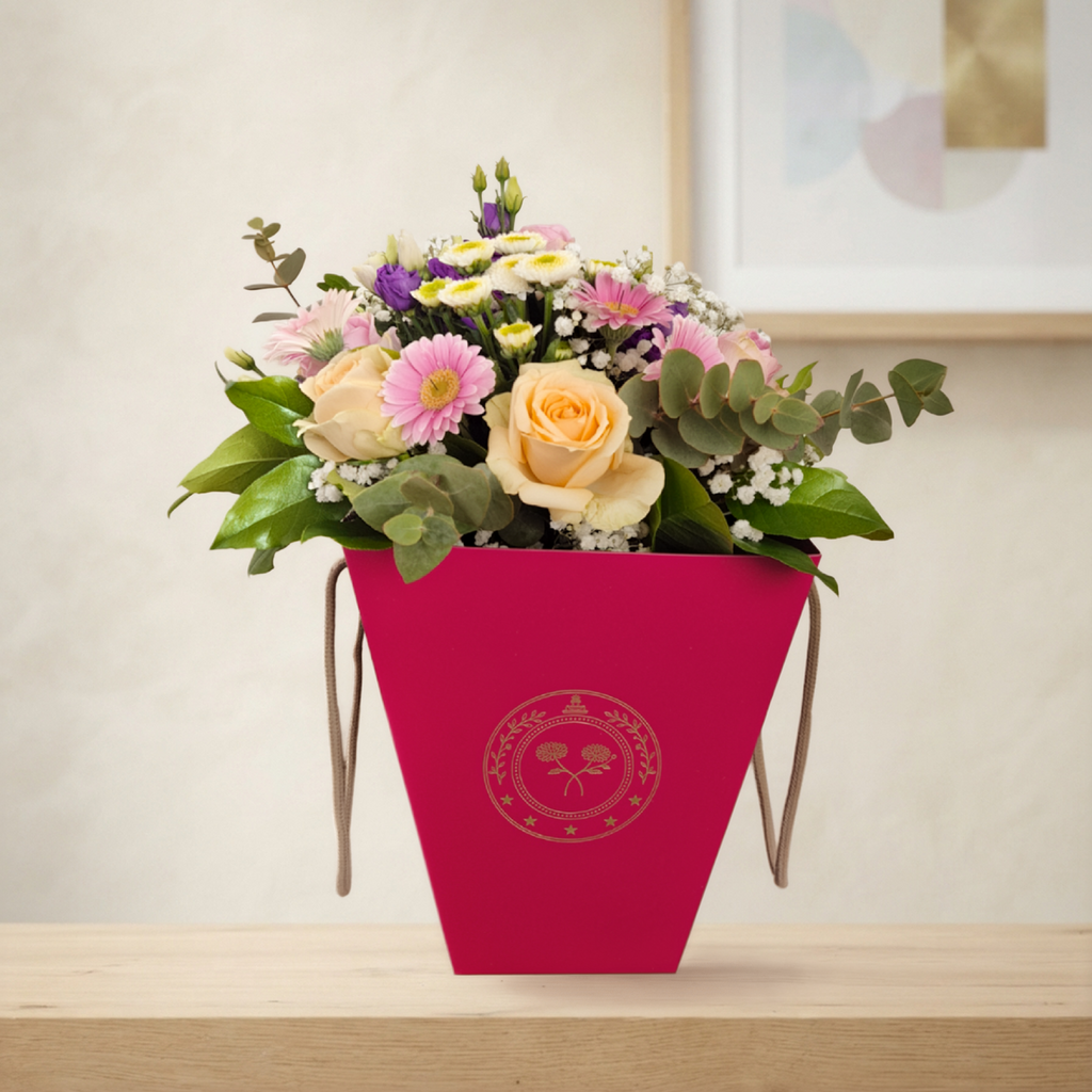 Premium Flora Bag – Standard Bordeaux Red [50 sets]