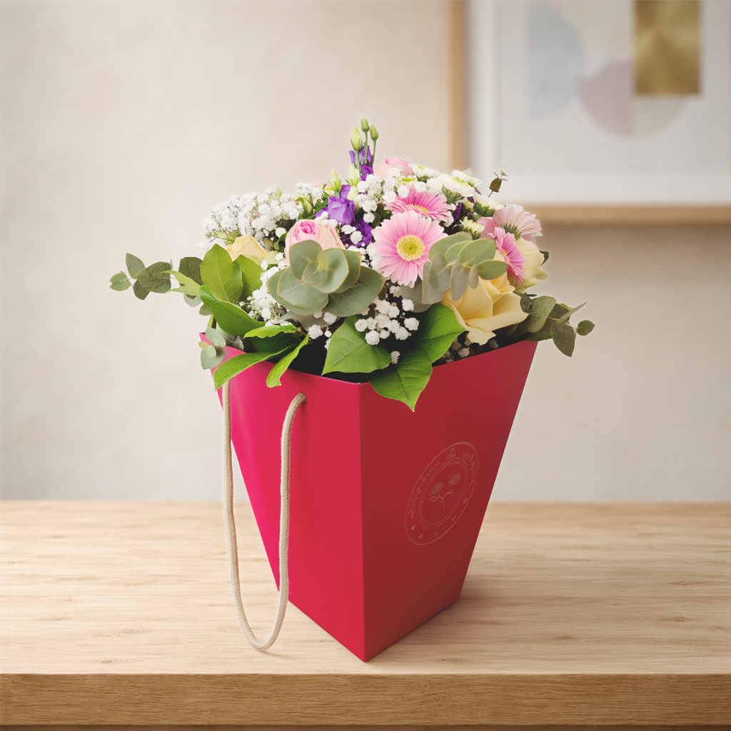 Premium Flora Bag – Standard Bordeaux Red [50 sets]